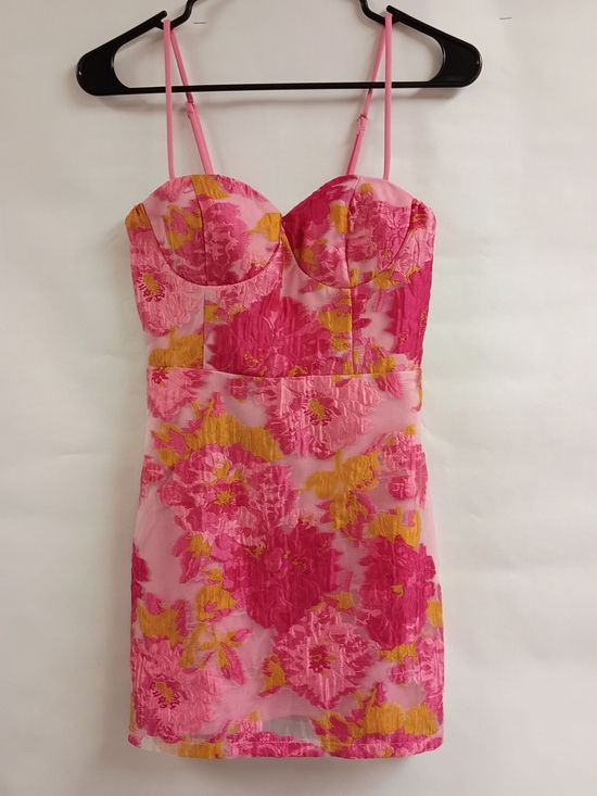 Lulus Dresses & Skirts - Lulu's Pink and Yellow Floral Bustier Mini Dress
